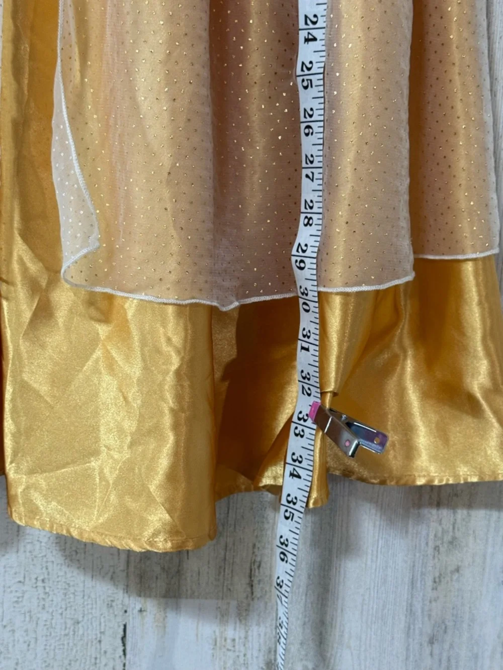 Moana Inspired Costume Dress Gold Orange Satin - Picture 11 of 15